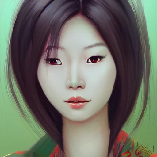 Image similar to asian woman detailed painting by lu ji cgsociety fantasy art artstation hd detailed painting