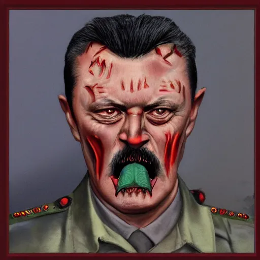 Image similar to igor ivanovich strelkov became an angry degraded satanic hellfire demonic abomination and calling for total mobilization, photo - realistic, color image, 2 k, highly detailed, bodyhorror, occult art