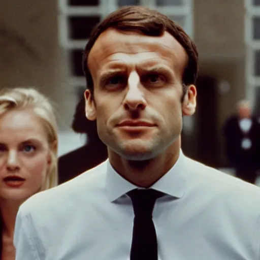 Image similar to Emmanuel Macron has an idea in American Psycho (1999)