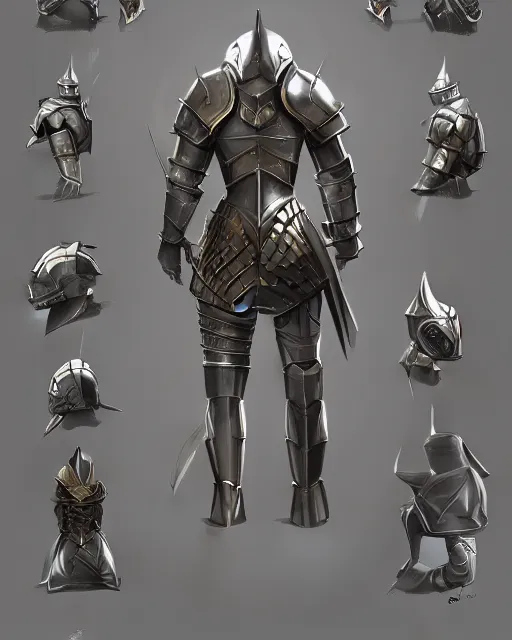 Image similar to noble armor, medieval fantasy concept art, trending on artstation, shiny silver with gold trim, flat shading, smooth lines, beveled edges, smooth contours, extremely clean, uncluttered, symmetrical, front view