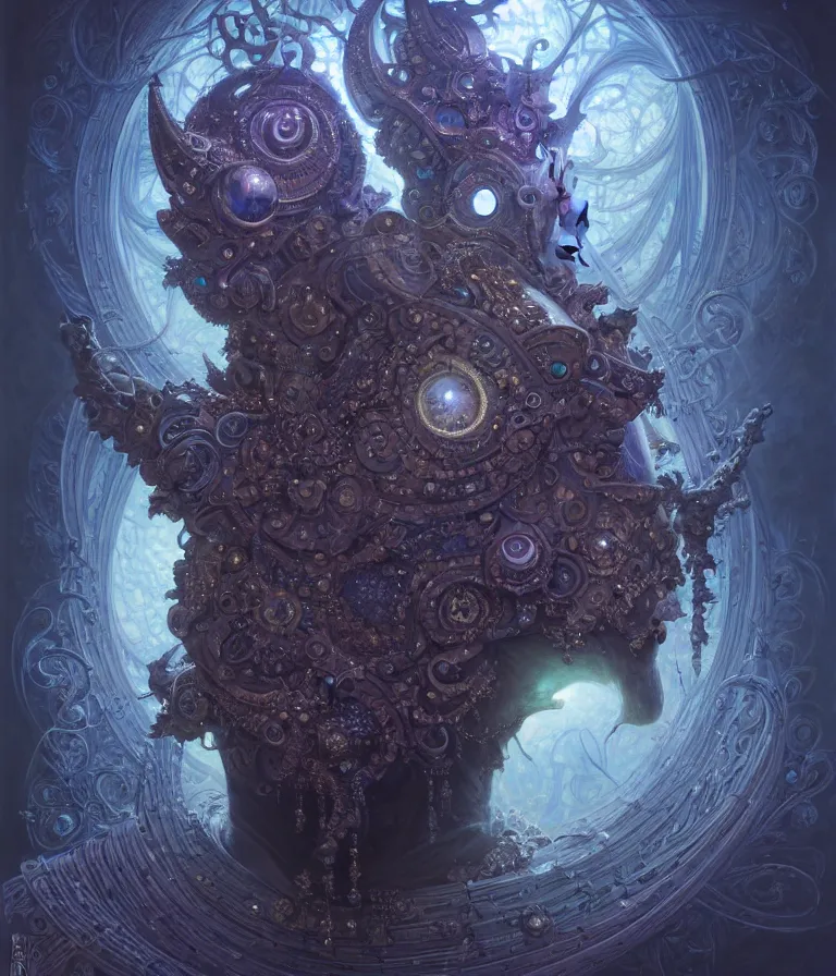 Image similar to front shot of a court jester character, hyperdimensional, bioluminescent hypercubes, dark holography!!!, (((intricate))), elegant, highly detailed, centered, (((artstation, concept art, smooth, sharp focus, artgerm, Tomasz Alen Kopera, Peter Mohrbacher, donato giancola, Joseph Christian Leyendecker, WLOP, Boris Vallejo))), mugshot!!!!!, ugly!!!!!!, octane render, nvidia raytracing demo, octane render, nvidia raytracing demo, octane render, nvidia raytracing demo, grainy, muted, 8K, digitalblasphemy, metatron