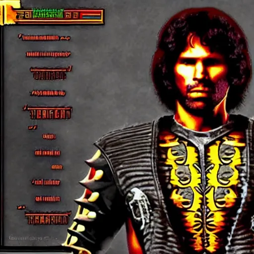 Image similar to jim morrison in a mortal kombat style game