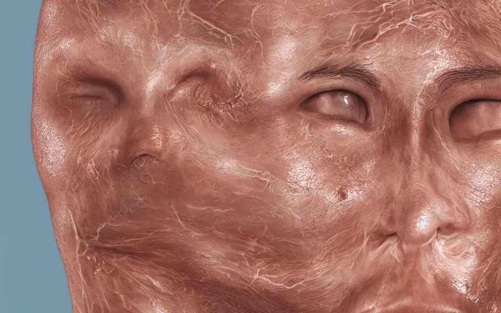 Prompt: human skin showing pores and veins, detailed, photographic