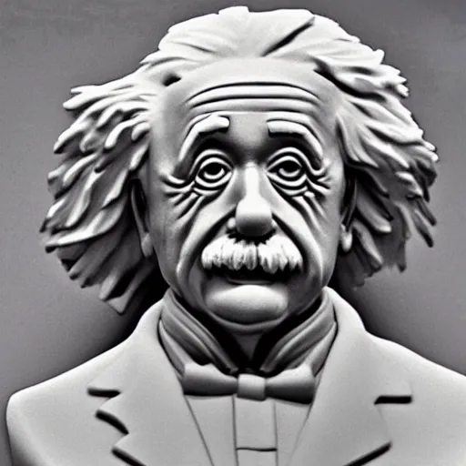 Prompt: Albert Einstein bust made of cogs