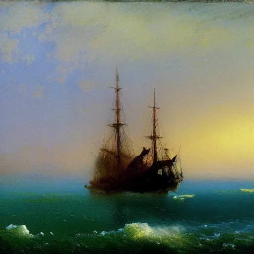 Prompt: by Ivan Aivazovsky and Odilon Redon