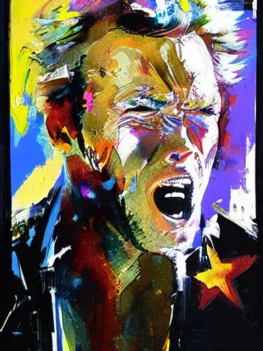 Image similar to clint eastwood by bill sienkiewicz, painting, detailed, hyper-detailed