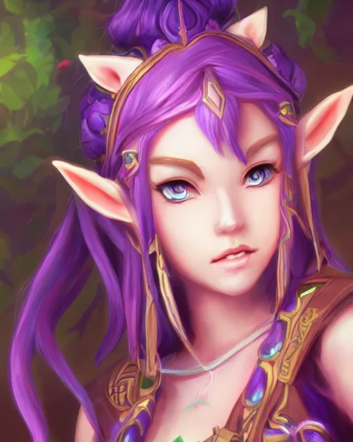 Image similar to Elf Princess Legend of Zelda anime character digital illustration portrait design by Ross Tran, artgerm detailed, soft lighting