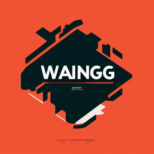 Image similar to minimalist trendy imagotype logotype design for plastic bag factory called wang that represents the future, 3 d vector, fresh cool colors, trending on artstation