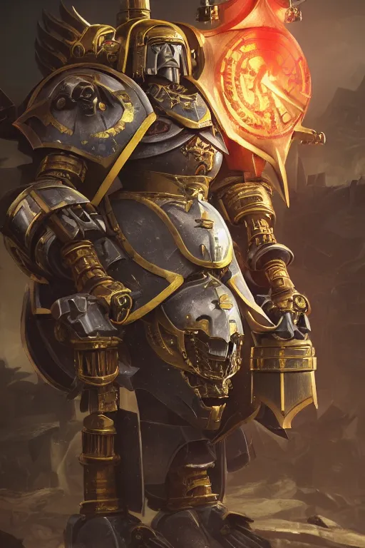 Image similar to armor portrait heros warhammer 4 0 k horus heresy fanart - the primarchs emperor by johannes helgeson animated with vfx concept artist & illustrator global illumination ray tracing hdr fanart arstation zbrush central hardmesh 8 k octane renderer comics stylized