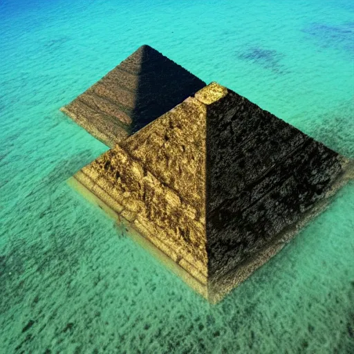 Image similar to ancient pyramid in the middle of the sea