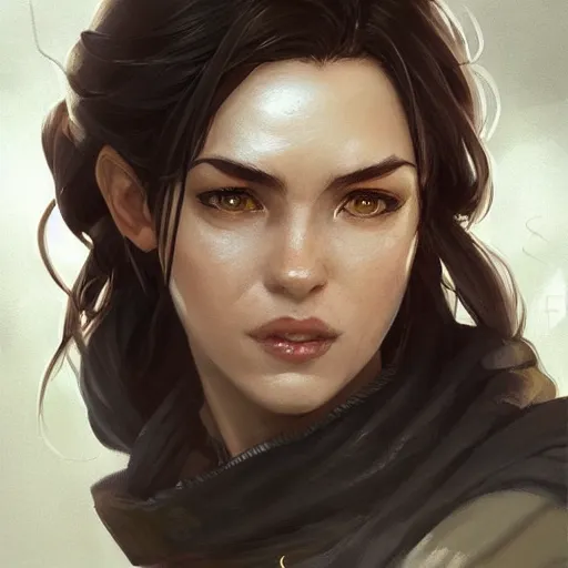 Image similar to middle aged female ranger, art by artgerm and greg rutkowski and magali villeneuve, d & d, fantasy, portrait, highly detailed, headshot, digital painting, trending on artstation, concept art, sharp focus, illustration