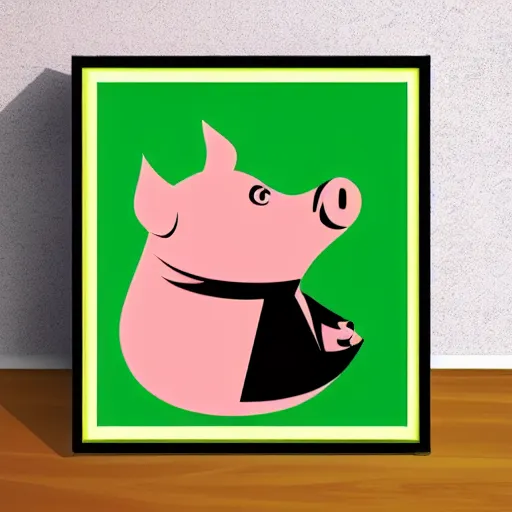 Prompt: pig in the style of saul bass