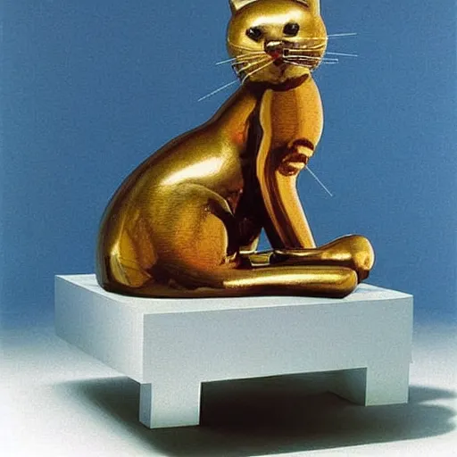 Image similar to “a sculpture of a cat by Jeff Koons”