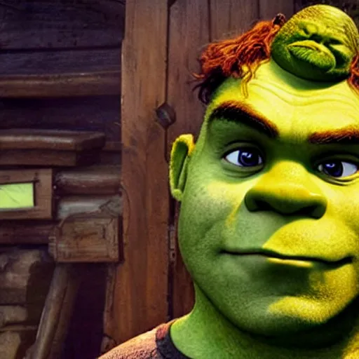 Prompt: photograph of ryan reynolds as shrek