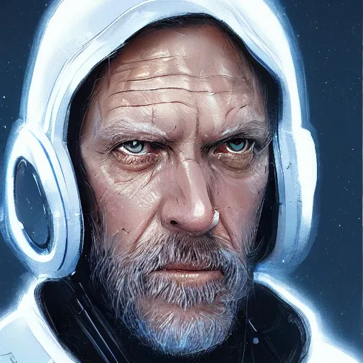 Image similar to portrait of a man by Greg Rutkowski, old jedi Master Luke Skywalker from Star Wars Expanded Universe, he is about 60 years old, wearing tactical gear of the Galactic Alliance, highly detailed portrait, digital painting, artstation, concept art, smooth, sharp foccus ilustration, Artstation HQ