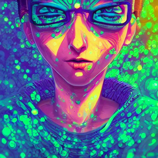 Image similar to skill magic geek inside matrix deepdream radiating a glowing aura stuff loot legends stylized digital illustration video game icon artstation lois van baarle, ilya kuvshinov, rossdraws,