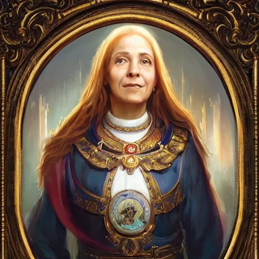 Image similar to portrait of an vatican citizen woman ( 3 5 ) from the vatican in 2 0 2 1, an oil painting by ross tran and thomas kincade