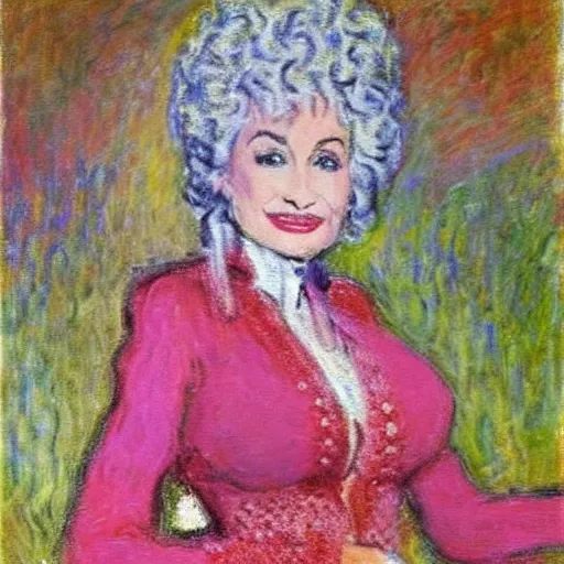 Image similar to dolly parton art by claude monet