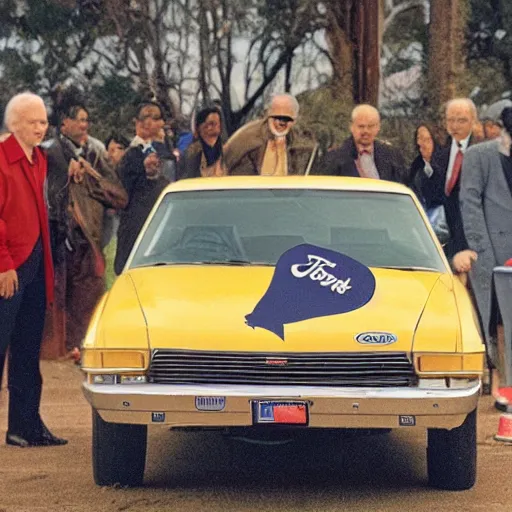 Prompt: photograph of Joe Biden in a Ford Pinto from a distance, 8k, high definition, highly detailed, photo realistic