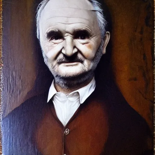 Image similar to grainpunk sacred detailed portrait of jim broadbent