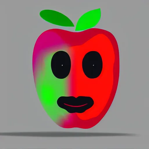 Prompt: digital art. an apple with steve job's face. fruit with a human face.