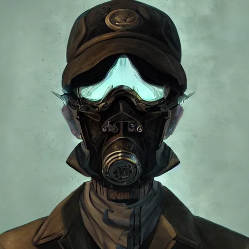 Image similar to old charismatic mechanic, dishonored art style