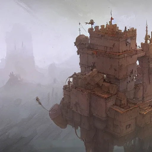 Image similar to an incredible floating castle by ian mcque