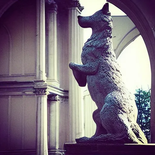 Image similar to “ capitoline wolf ” statue with a fox instead of a wolf