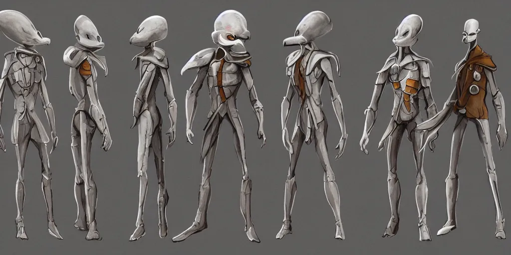 Image similar to character design, concept art, anthropomorphic grey alien wearing medieval clothes, unreal engine, by studio ghibli,