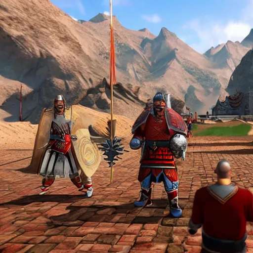 Image similar to genghis khan playing video games unreal engine 5