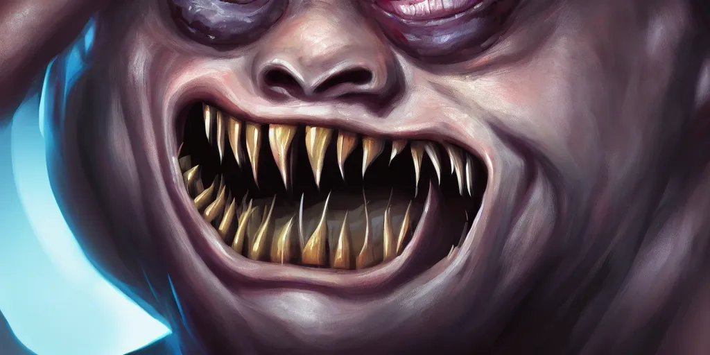 ArtStation - scary face with teeth