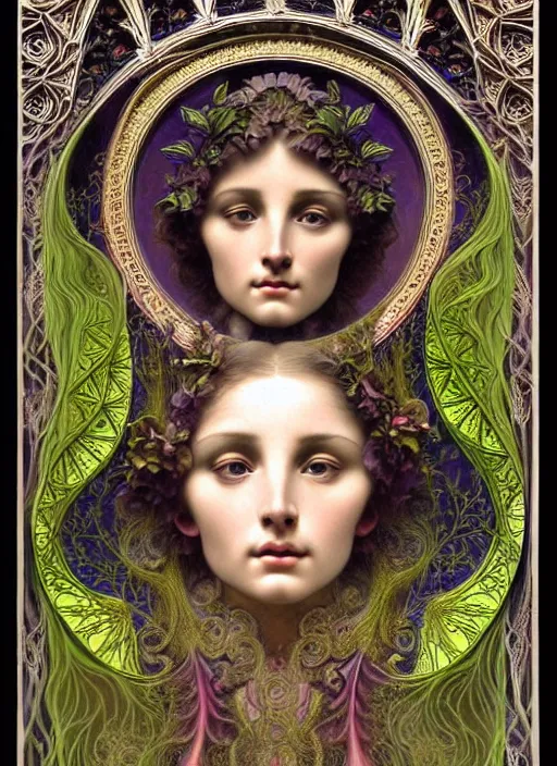 Prompt: hyperrealistic detailed face portrait of a beautiful young goddess morphing into a gothic cathedral, authentic ornamental architecture, intricate and highly detailed, awe inspiring art by ernst haeckel, h. r. giger, alphonso mucha, raphael, gothic, neo - gothic, heavily ornamental, nice deep colours,