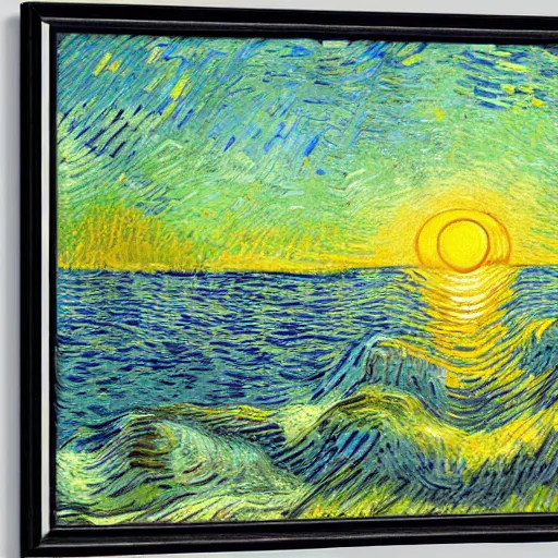 Image similar to sunrise painted by van gogh