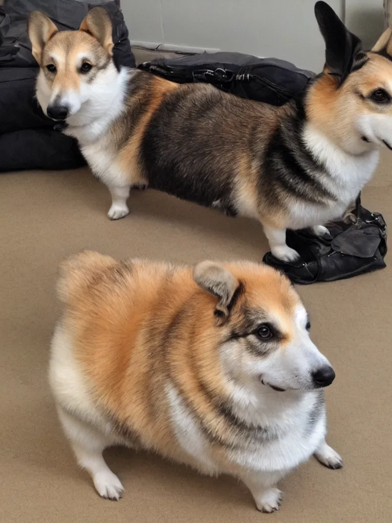 Image similar to corgie in a middle age style