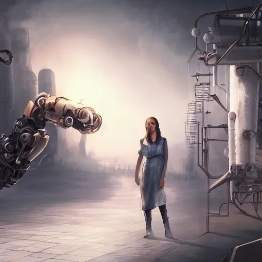 Dolores Abernathy fleeing the westworld laboratory, Stable Diffusion