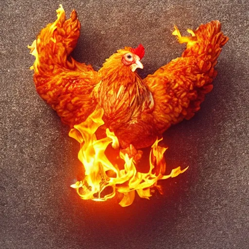 Image similar to chicken made of fire