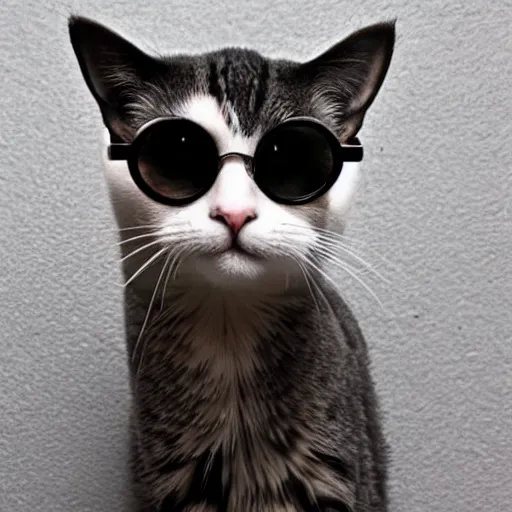 Prompt: cat with cool glasses