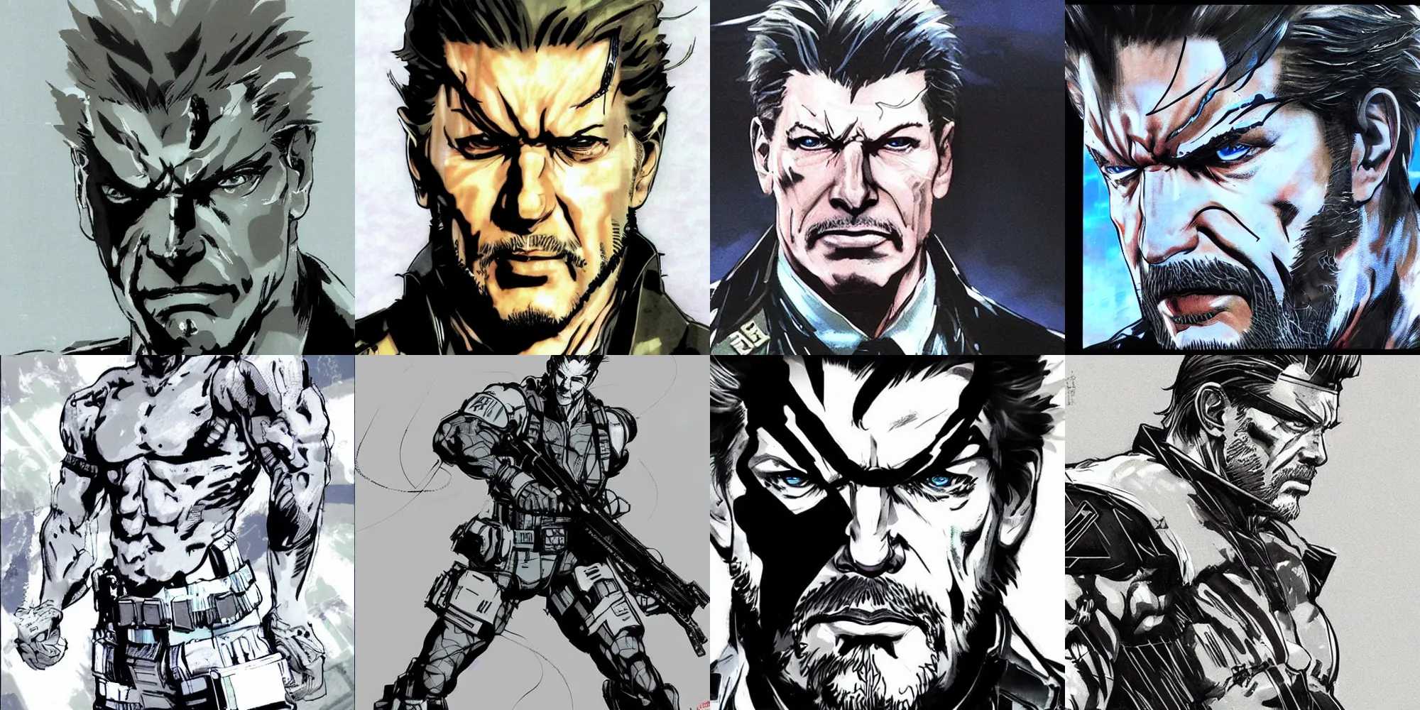 Prompt: vince mcmahon as a character in metal gear solid, drawn by yoji shinkawa, 8 k, high detailed