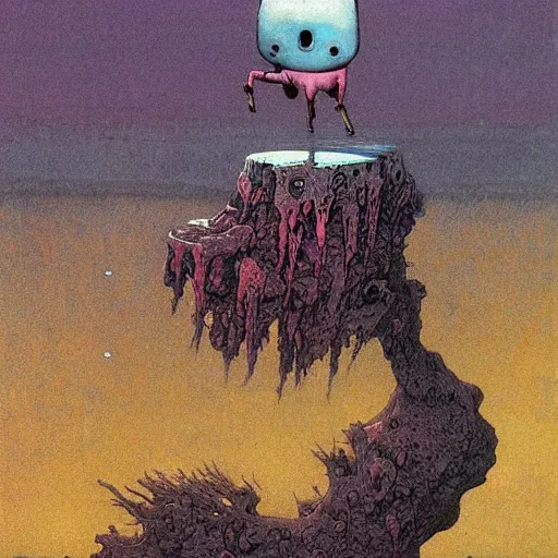 Prompt: Adventure Time cartoon by Beksinski