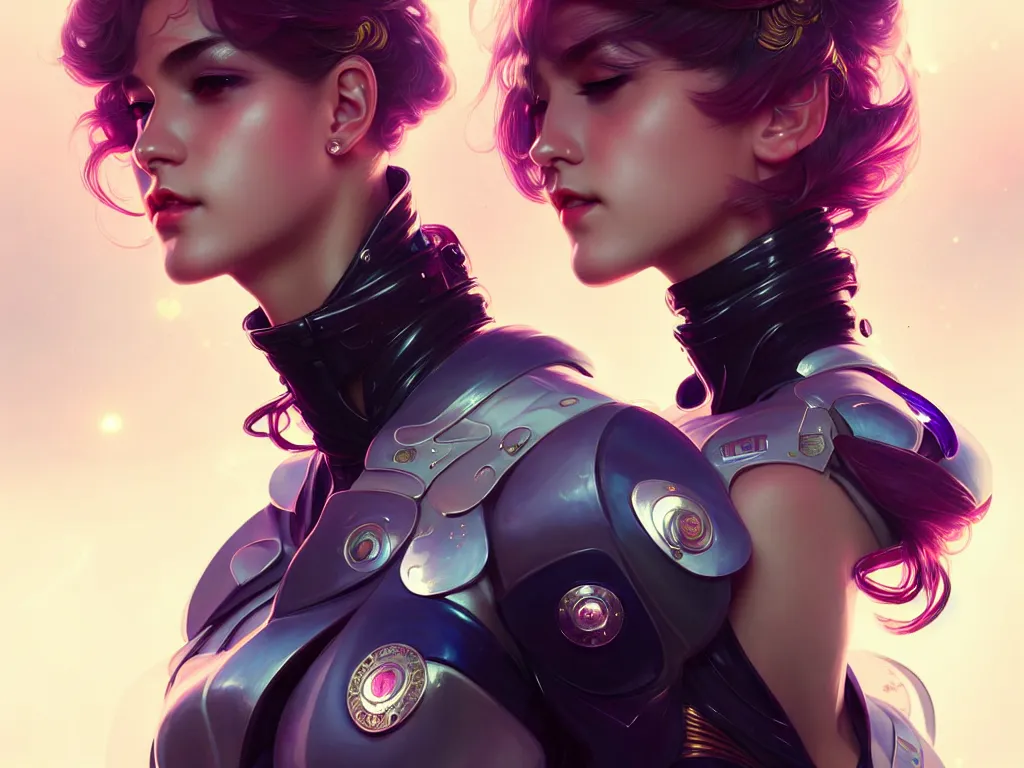 Image similar to portrait futuristic mercury police uniform female, at future neon light rooftop, ssci - fi and fantasy, intricate and very very beautiful and elegant, highly detailed, digital painting, artstation, concept art, smooth and sharp focus, illustration, art by tan zi and ayanamikodon and alphonse mucha and wlop