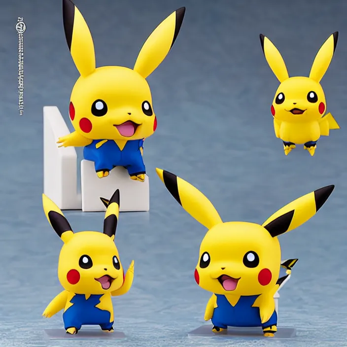 Image similar to Pikachu, A Nendoroid of Pikachu, figurine, detailed product photo