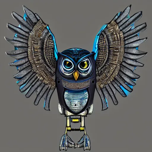 Prompt: mechanical owl