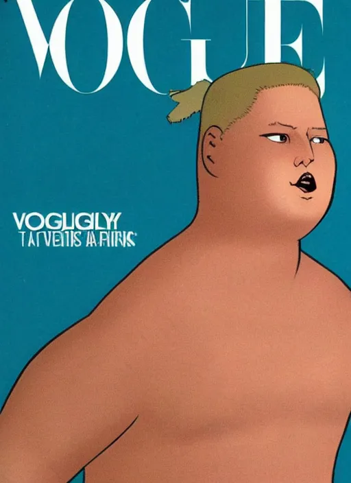 Image similar to Bobby Hill on the cover of Vogue