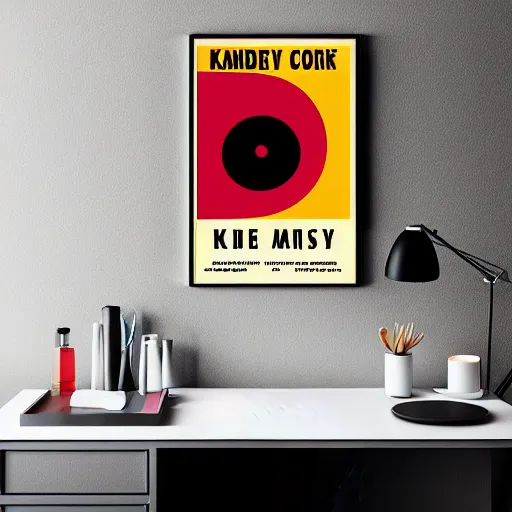 Image similar to counter strike kandinsky style poster, slogan, burned