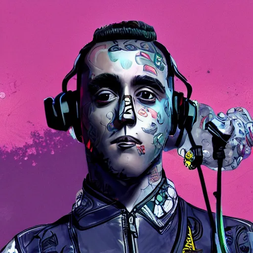 Image similar to the music artist blackbear as a character in apex legends