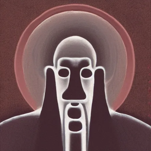 Prompt: symmetrical zen monk with steam from ears