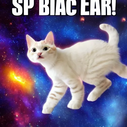 Image similar to Epic space kitten