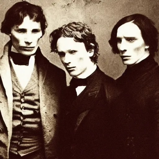 Image similar to early victorian headshot photograph of cillian murphy, tom hardy, tom hiddleston, very grainy, blurry, 1 8 4 0 s, 1 8 5 0 s, realistic face, rare