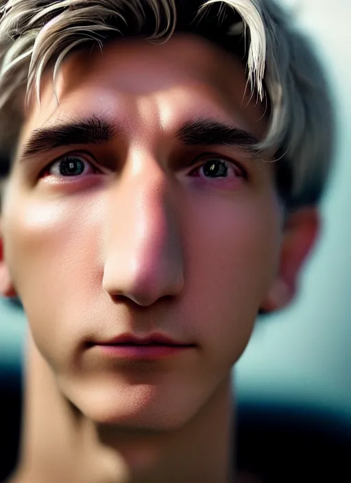 Image similar to photorealistic portrait photograph of xqc looking at you, twitch tv, felix lengyel, goblin, depth of field, soft focus, highly detailed, intricate, realistic, national geographic cover, soft glow, textured skin