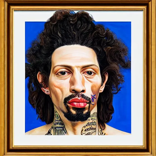 Image similar to high quality high detail painting by lucian freud, hd, dave navarro